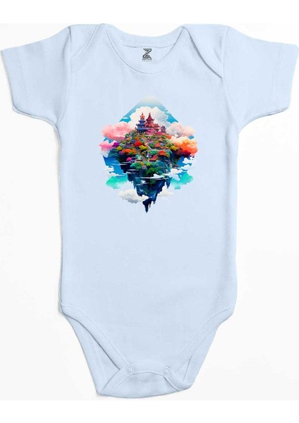 The Island On The Cloud Mavi Renk Bebek Body Zıbın