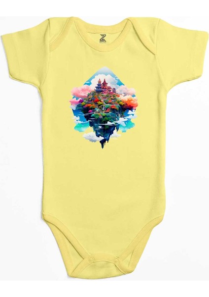 The Island On The Cloud Sarı Renk Bebek Body Zıbın