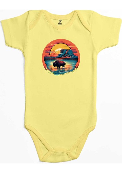 Bufola In The Oasis Sarı Renk Bebek Body Zıbın