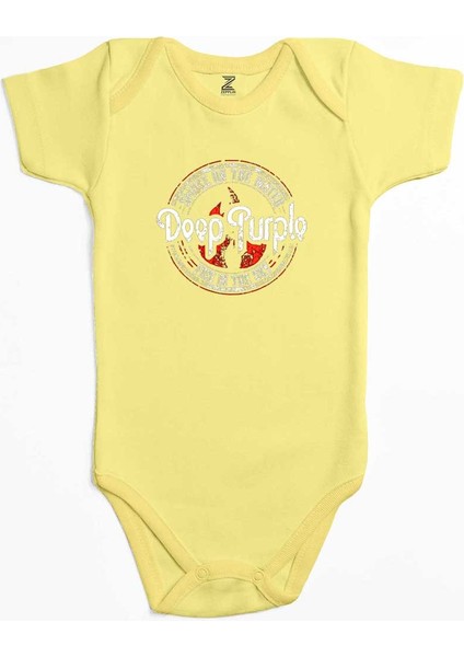 Deep Purple Smoke On The Water Sarı Renk Bebek Body Zıbın