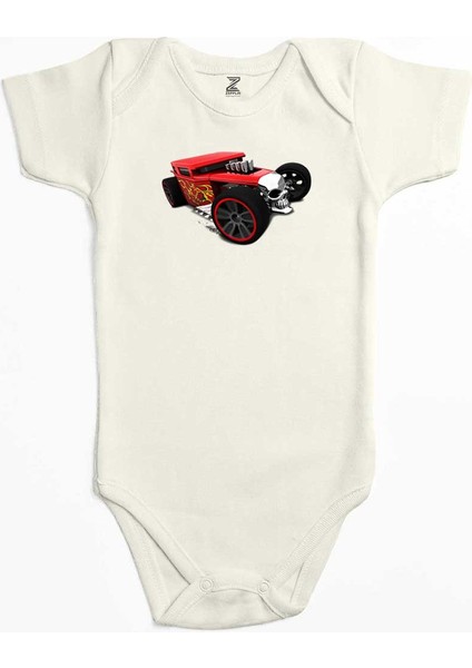 Hot Wheels Skull Car Ekru Renk Bebek Body Zıbın