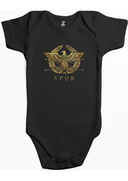 Roman Empire Emblem Siyah Renk Bebek Body Zıbın
