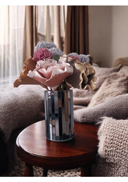 Füme Aynalı Vazo -20 cm Dekoratif Ayna Vazo fiyatları