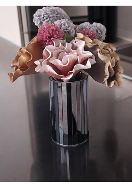Füme Aynalı Vazo -20 cm Dekoratif Ayna Vazo fırsatları