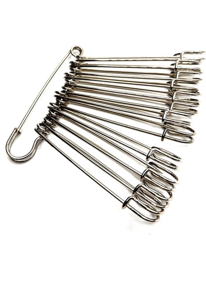 Çengelli Iskoç Etek Iğnesi 8,9 cm Nikel