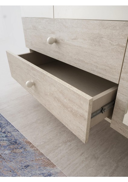 Petra 3 Kapaklı Aynalı Elbise Dolabı Gardrop 120 x 55 x 200