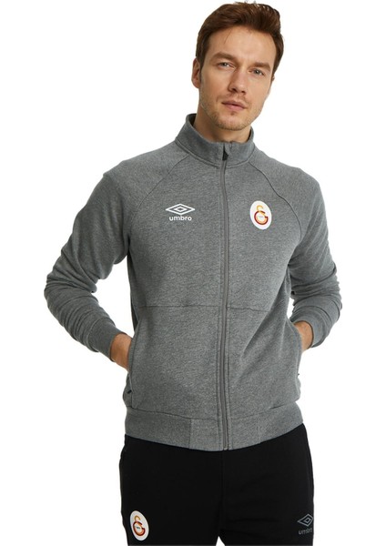 Lisanslı Dik Yaka Fermuarlı Gri Sweat Gs Aslan Baskılı