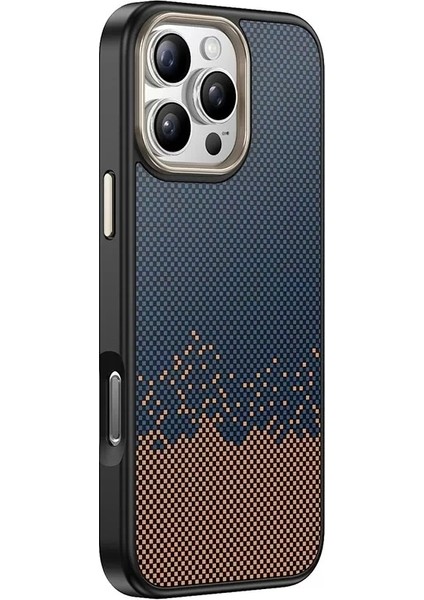 Apple Iphone 16 Pro Max Kılıf Magsafe Şarj Özellikli Karbon Fiber Görünüm Kamera Yükselti Korumalı Antina Kapak