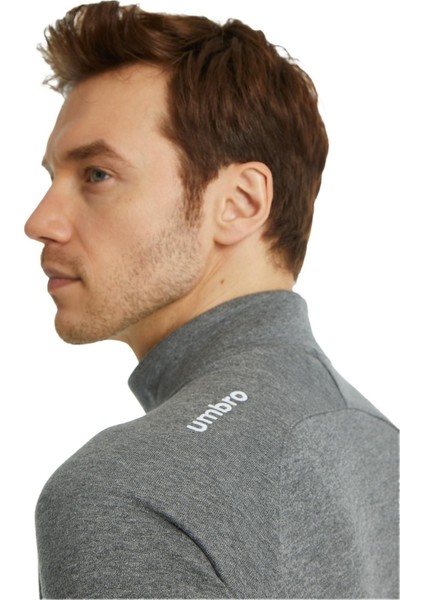 Lisanslı Dik Yaka Fermuarlı Gri Sweat Gs Aslan Baskılı