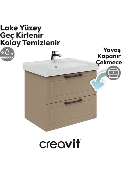 D20 65 cm Iki Çelmeceli Lavabo Dolabı Dafne Lake Kapak fiyatları