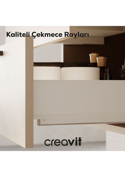 D20 65 cm Iki Çelmeceli Lavabo Dolabı Dafne Lake Kapak modelleri