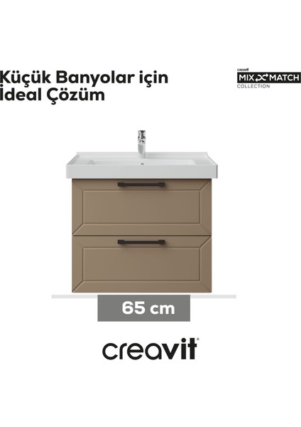 D20 65 cm Iki Çelmeceli Lavabo Dolabı Dafne Lake Kapak fırsatları