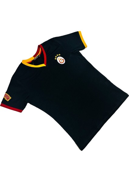 Lisanslı Siyah Basic Çocuk T-Shirt Gs Aslan Baskılı Hediyelik Ahşap Kutulu