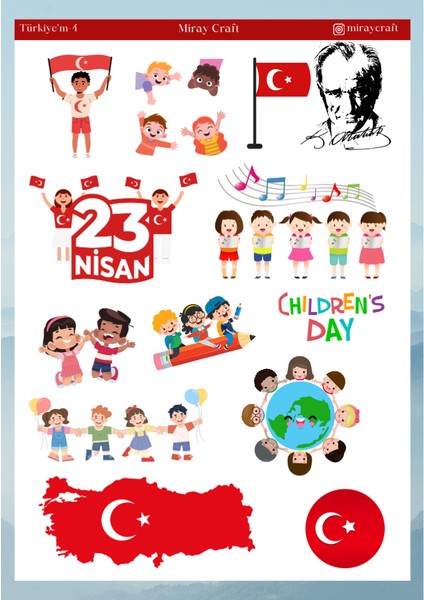 1 Adet Türkiye Temalı 12CM*17CM Ölçüsünde Sticker