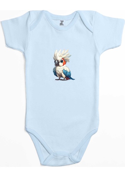 Şirin Papağan Mavi Renk Bebek Body Zıbın