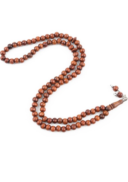 Meram Kavak 99LUK Küre Kesim 7.5mm Namaz Tesbihi-Kahverengi