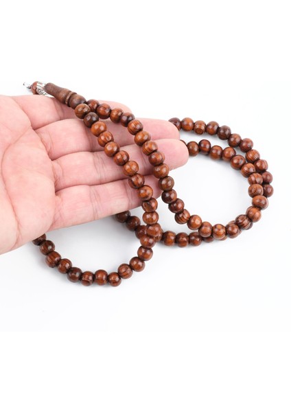 Meram Kavak 99LUK Küre Kesim 7.5mm Namaz Tesbihi-Kahverengi fiyatları