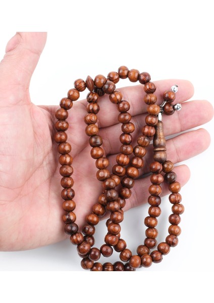 Meram Kavak 99LUK Küre Kesim 7.5mm Namaz Tesbihi-Kahverengi indirimleri