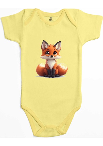 Tilki Sarı Renk Bebek Body Zıbın
