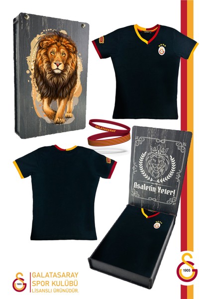 Lisanslı Siyah Basic Çocuk T-Shirt + Bileklik Set Hediyelik Ahşap Kutulu