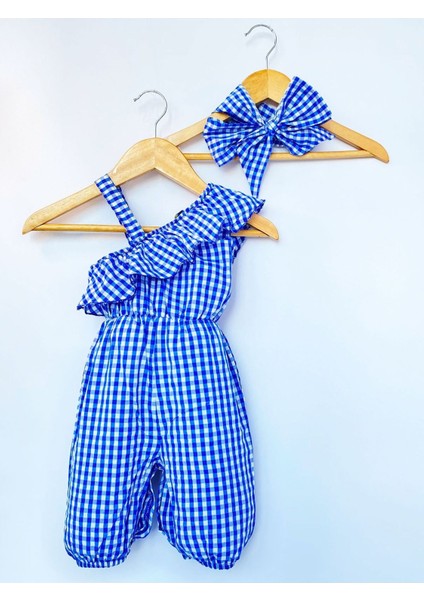 Kız Çocuk Askılı Tulum Bandana Takım
