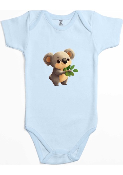 Şirin Koala Mavi Renk Bebek Body Zıbın