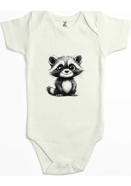 Rakun Ekru Renk Bebek Body Zıbın