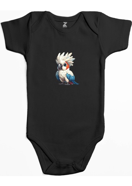 Şirin Papağan Siyah Renk Bebek Body Zıbın