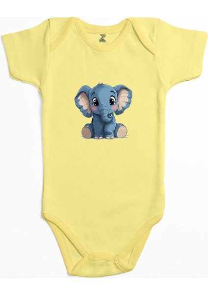 Şirin Fil Sarı Renk Bebek Body Zıbın