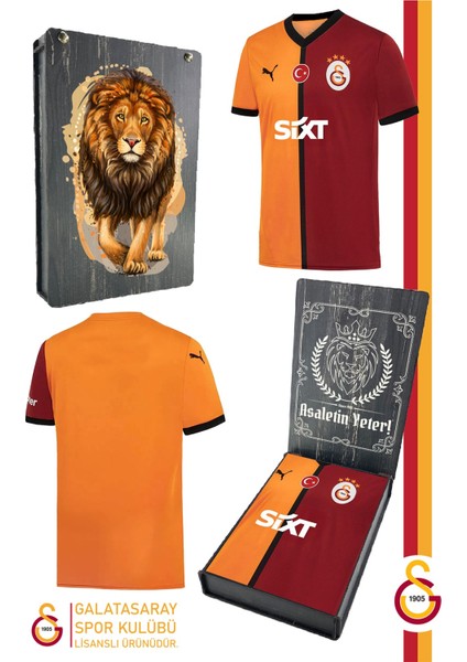2024/2025 Parçalı Iç Saha Taraftar Forma Gs Aslan Baskılı Hediyelik Ahşap Kutulu