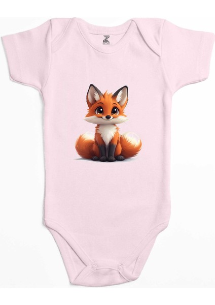 Tilki Pembe Renk Bebek Body Zıbın