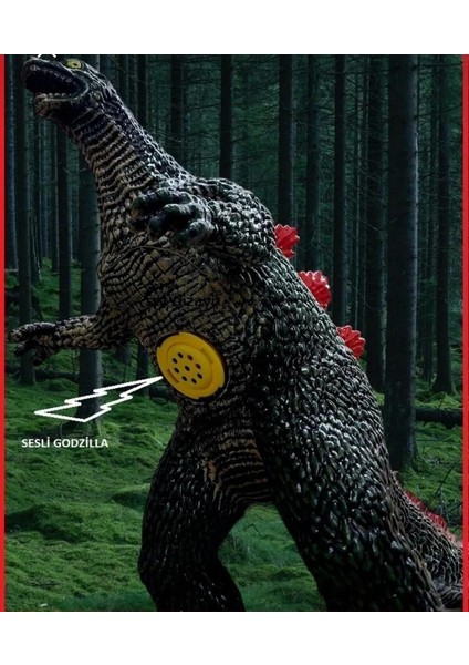 Sesli Yumuşak Godzilla 68 cm Godzila Monster Canavar Sesli Dinazor Dev Boyda Kaliteli Oyuncak