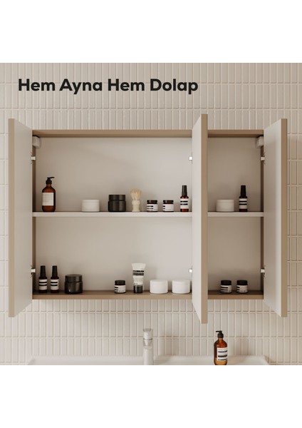 D20 100 cm Dafne Aynalı Dolap Melamin Gövde