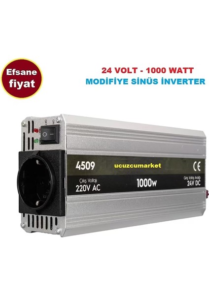 24 Volt - 1000 Watt Modifiye Sinus Inverter