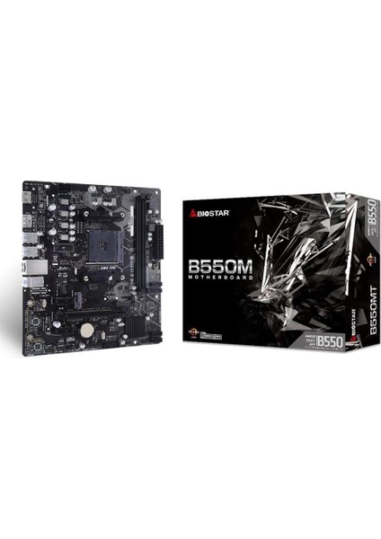 Bıostar B550MTDDR4 Sata3 M2 Pcıe Nvme HDMI DVI Pcıe 16X V3.0 Am4 Matx + Amd Ryzen 5 5500 + Amd Orijinal Fan