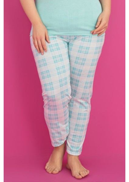 X-Dreamy Büyük Beden Pamuklu Ekose Kareli Kısa Kollu Pijama Takımı fırsatları
