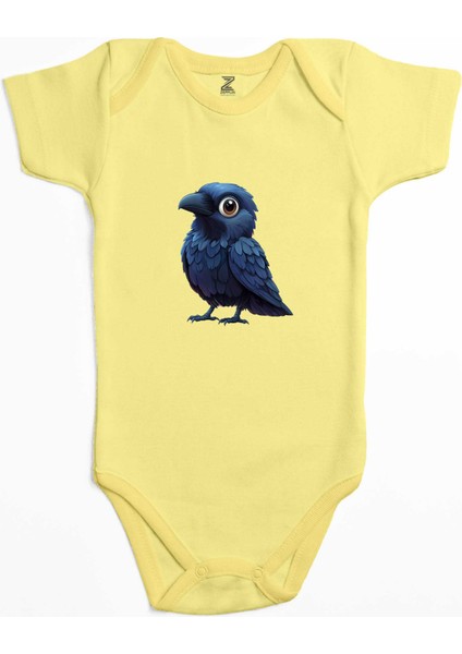 Tatlı Karga Sarı Renk Bebek Body Zıbın