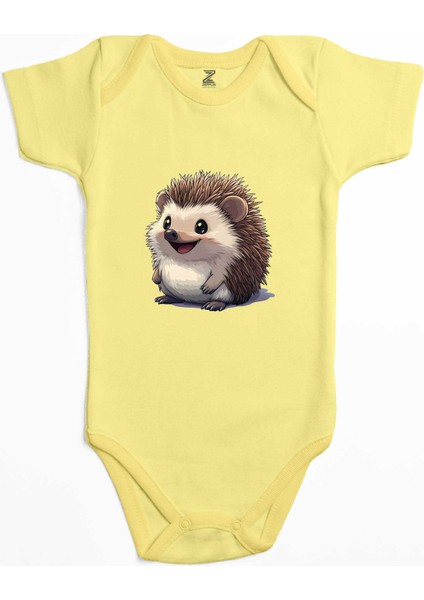 Kirpi Sarı Renk Bebek Body Zıbın