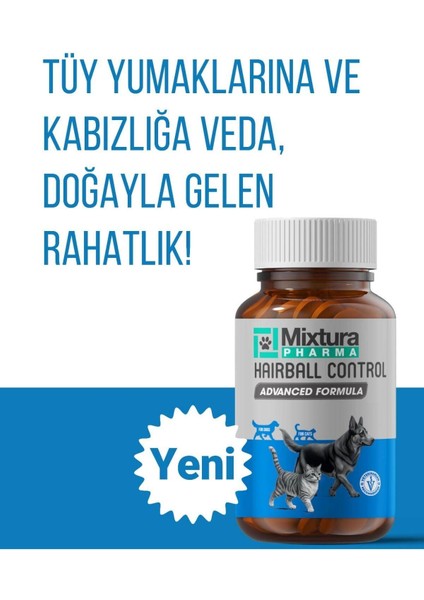 Hairball Control – Kedi ve Köpek Tüy Yumağı Oluşumu Önleyici ve Kabızlığı Önleyici Tablet fiyatları