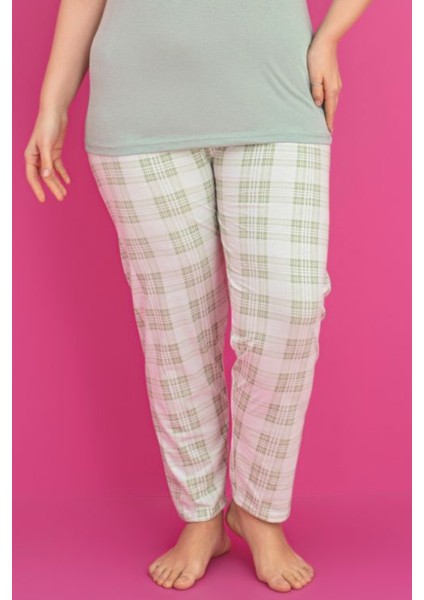 X-Dreamy Büyük Beden Pamuklu Ekose Kareli Kısa Kollu Pijama Takımı fırsatları