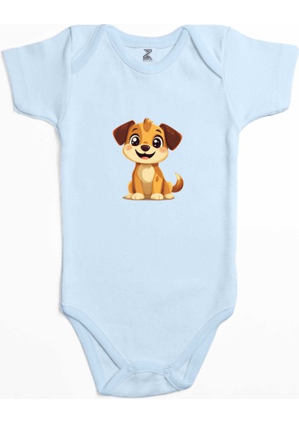 Şirin Köpek Mavi Renk Bebek Body Zıbın