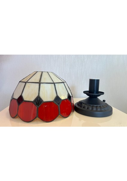 Tavan Vitray Avize 30 cm (12") Kırmızı
