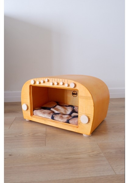 Kedi Evi Dekoratif Retro Radyo