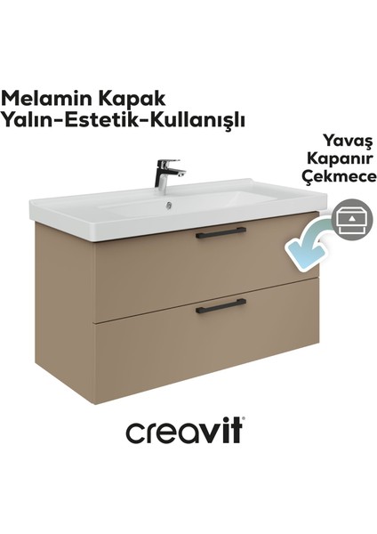 D20 100 cm Iki Çekmeceli Lavabo Dolabı Dafne Melamin Kapak (Demonte) fırsatları