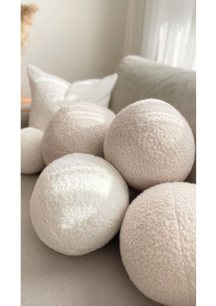 Teddy Top Yastık Beyaz Tekli