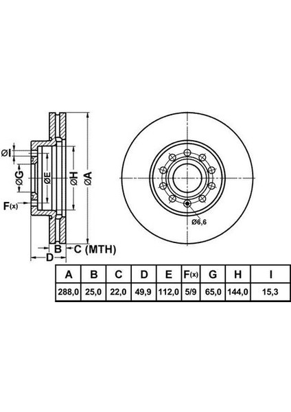 50210 Fren Diski Ön Golf V 03- Golf Vı 08- Golf Vıı Sportsvan