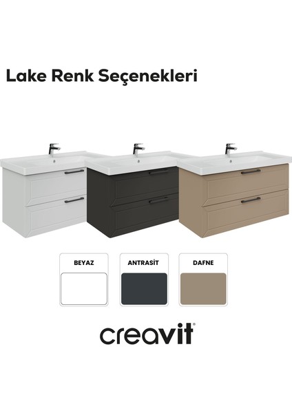 D20 100 cm Iki Çekmeceli Lavabo Dolabı Antrasit Lake