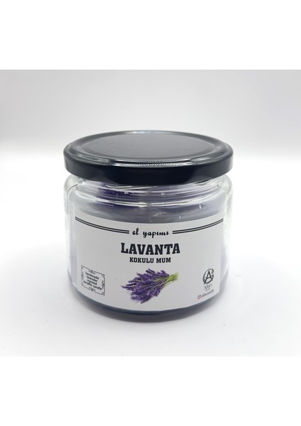 El Yapımı Lavanta Kokulu Kavanoz Mum