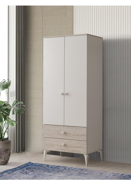 Petra 2 Kapaklı Aynalı Elbise Dolabı Gardrop 120 x 55 x 200