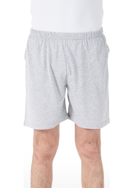 Erkek Pijama Penye Şort Tek Alt 151 Düz Gri